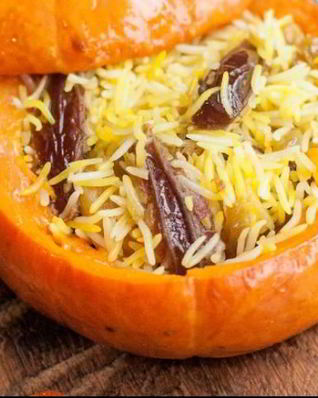 Плов в тыкве с сухофруктами