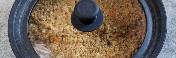 постный плов из гречки с соевым мясом