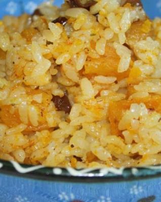 Сладкий плов с тыквой и сухофруктами