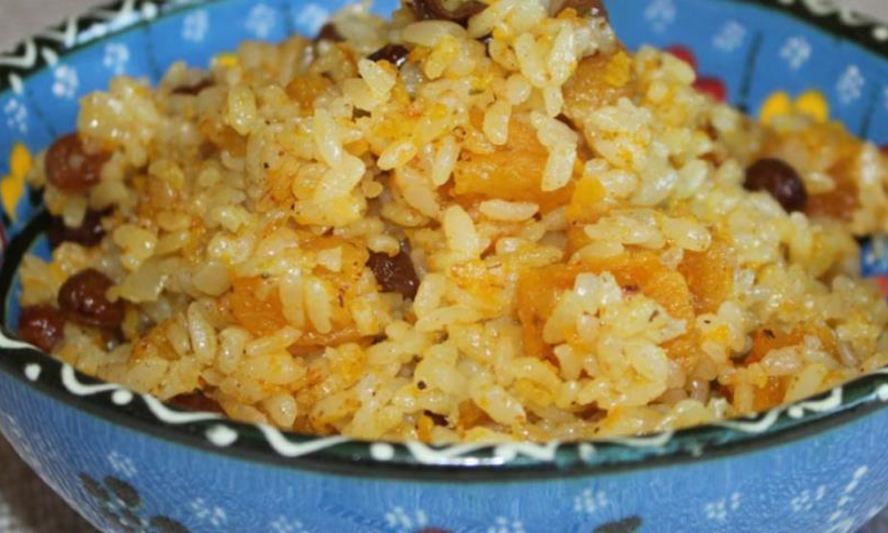 Рецепт сладкого плова с тыквой и сухофруктами