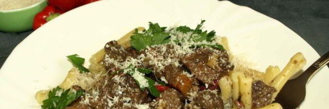 Казаречче с рагу из говядины