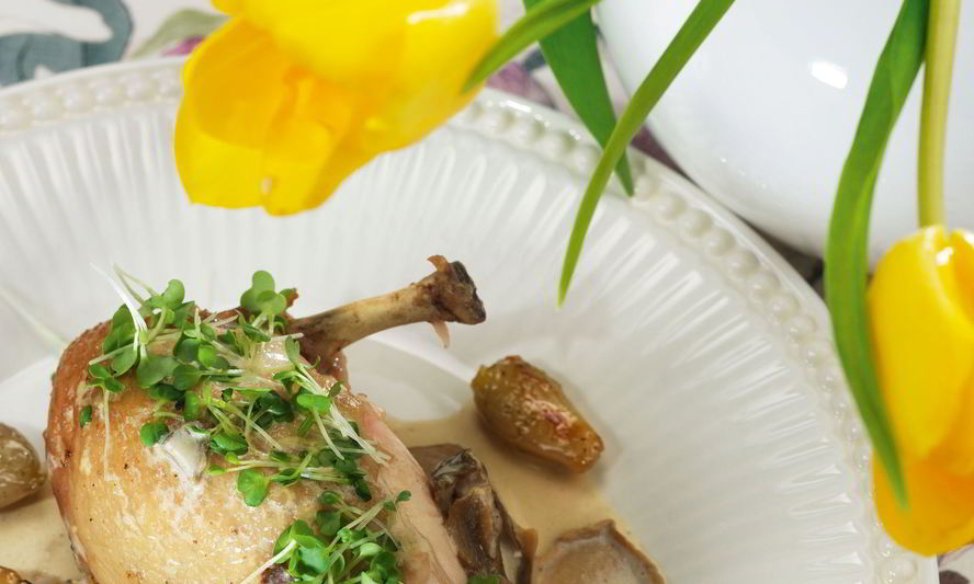 Рецепт куриного фрикасе с грибами