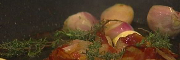 мясное рагу с чечевицей и шалотом