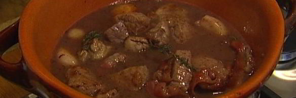 мясное рагу с чечевицей и шалотом