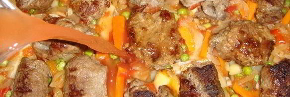 мясные рулетики с овощным рагу