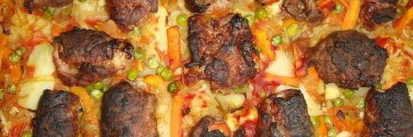 мясные рулетики с овощным рагу