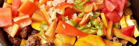 овощное рагу с фаршем и кабачками