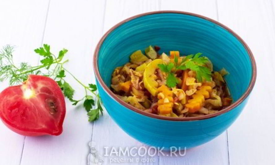 Рецепт овощного рагу с кабачками и капустой в мультиварке
