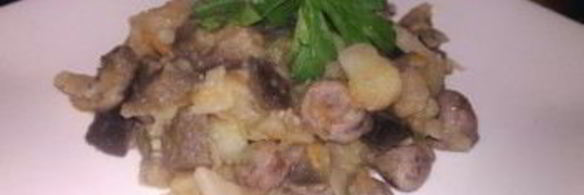 овощное рагу с куриными сердечками