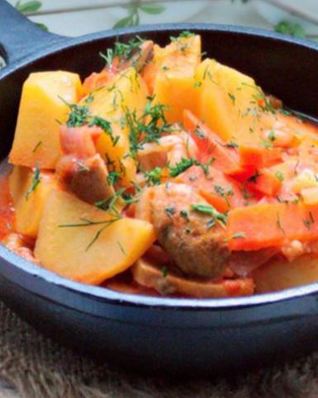 Овощное рагу с шампиньонами