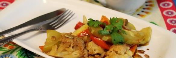 овощное рагу с цветной капустой и кабачками