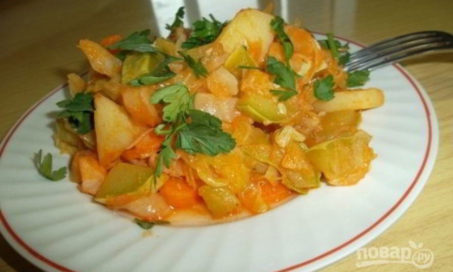 Рецепт овощного рагу в казане