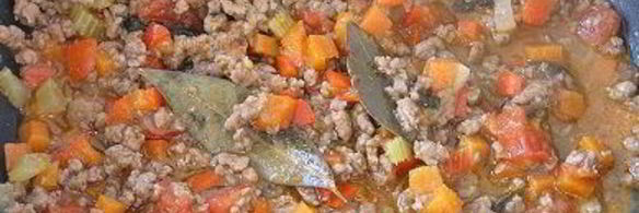 паста торкио с рагу из ягненка и сладким перцем