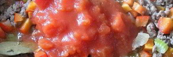 паста торкио с рагу из ягненка и сладким перцем