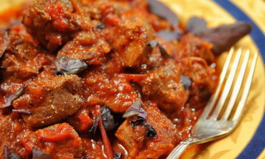 Рецепт рагу из баранины с болгарским перцем и томатами