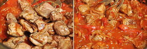 рагу из баранины с болгарским перцем и томатами