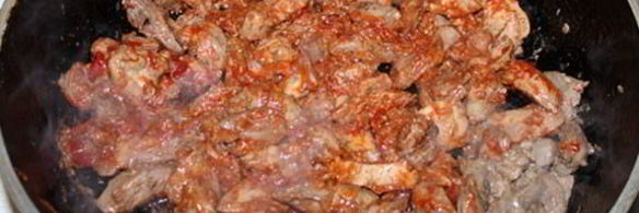 рагу из потрошков курицы