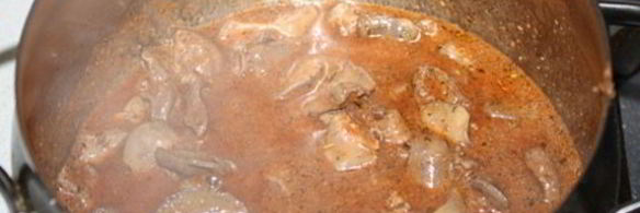 рагу из потрошков курицы