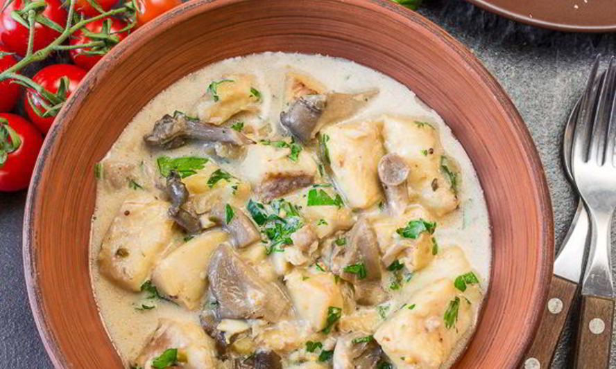 Рецепт рыбного рагу с вешенками