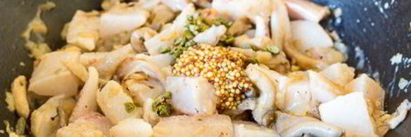 рыбное рагу с вешенками