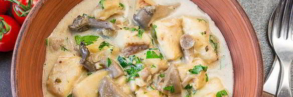 рыбное рагу с вешенками