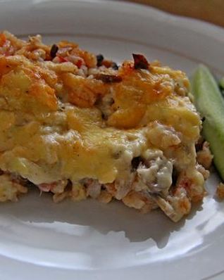 Запеканка фрикасе из курицы