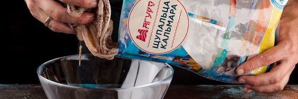 ароматные щупальца кальмаров на гриле