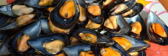 фаршированные мидии, запеченные под картофельной корочкой