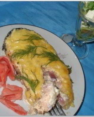 Форель, запеченная в сливках