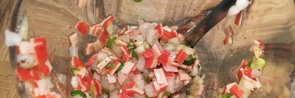 кальмар, фаршированный крабовыми палочками