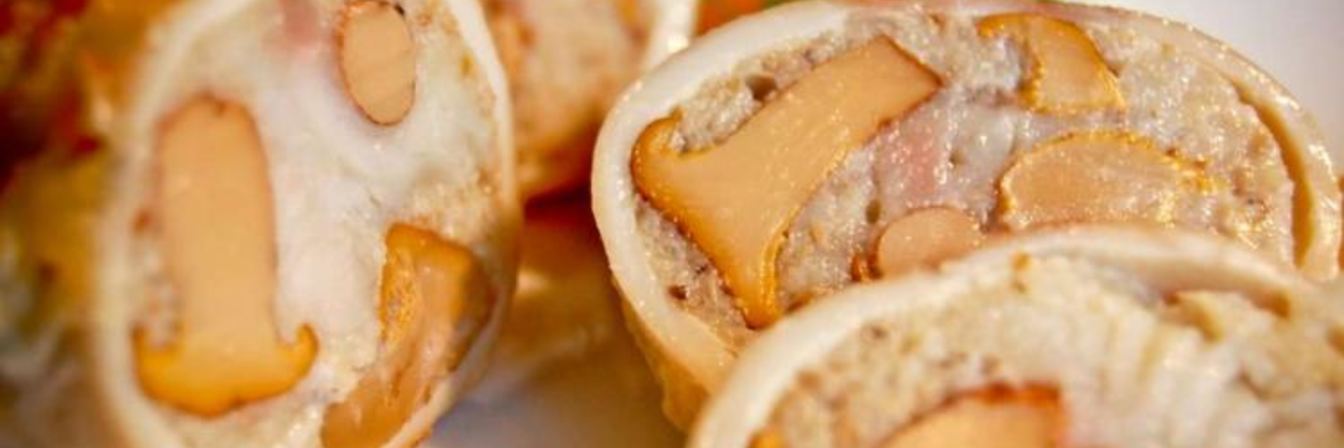 Кальмары, фаршированные грибами,