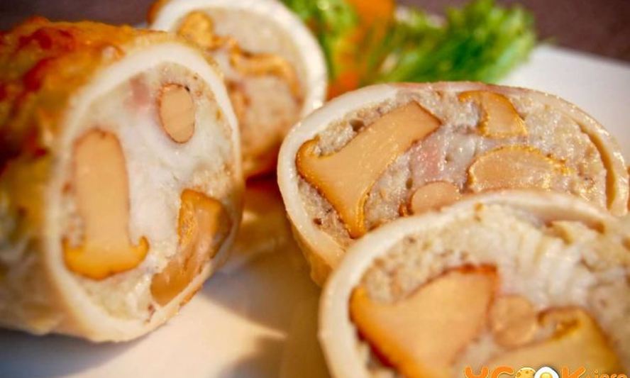 Рецепт кальмаров, фаршированных грибами,