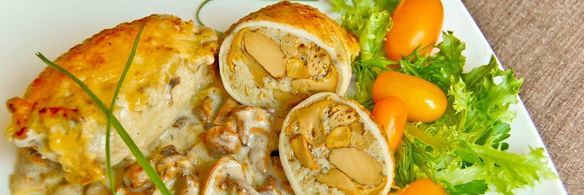 кальмары, фаршированные грибами,