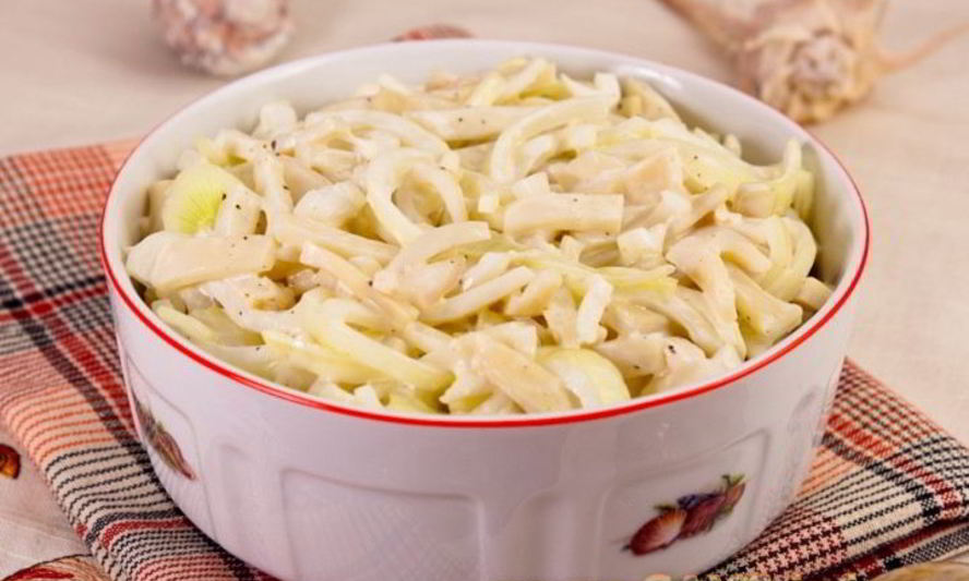 Рецепт кальмаров под майонезом