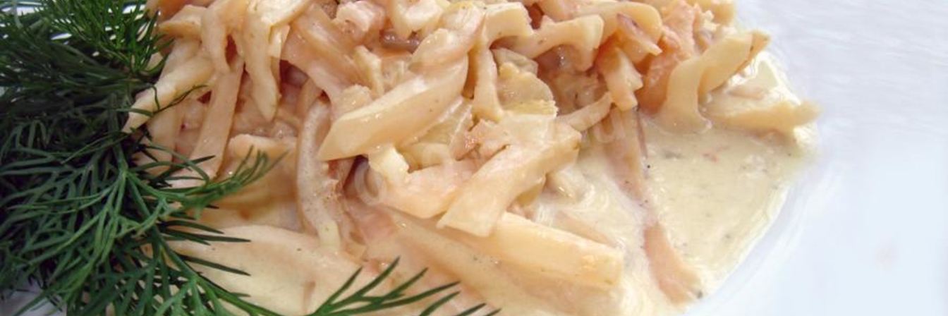Кальмары в чесночном соусе