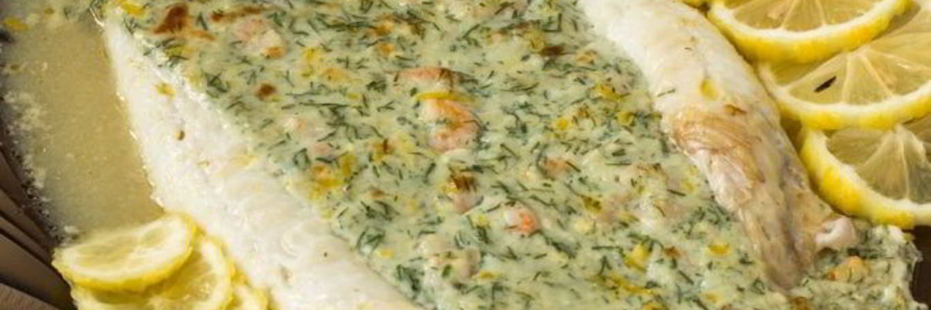 Камбала, фаршированная креветками