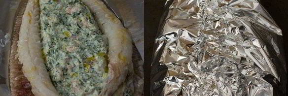 камбала, фаршированная креветками