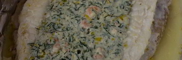 камбала, фаршированная креветками