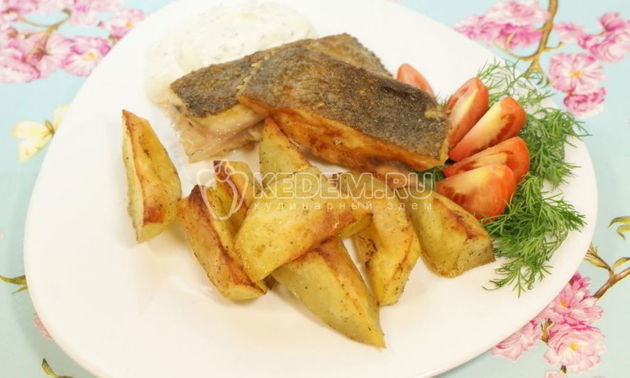 Рецепт камбалы с картофелем и соусом