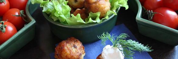 картофельные крокеты с сельдью