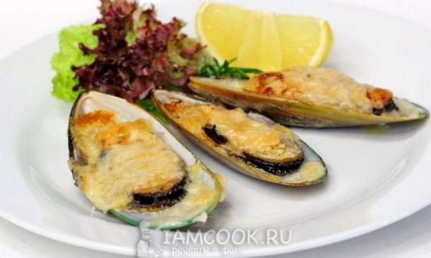 Рецепт мидий запеченных с сыром
