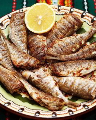 Морской окунь на гриле