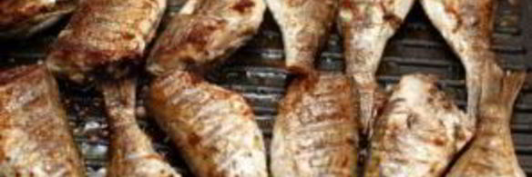 морской окунь на гриле