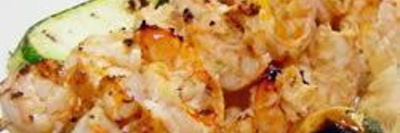 Острые креветки с лаймом на гриле