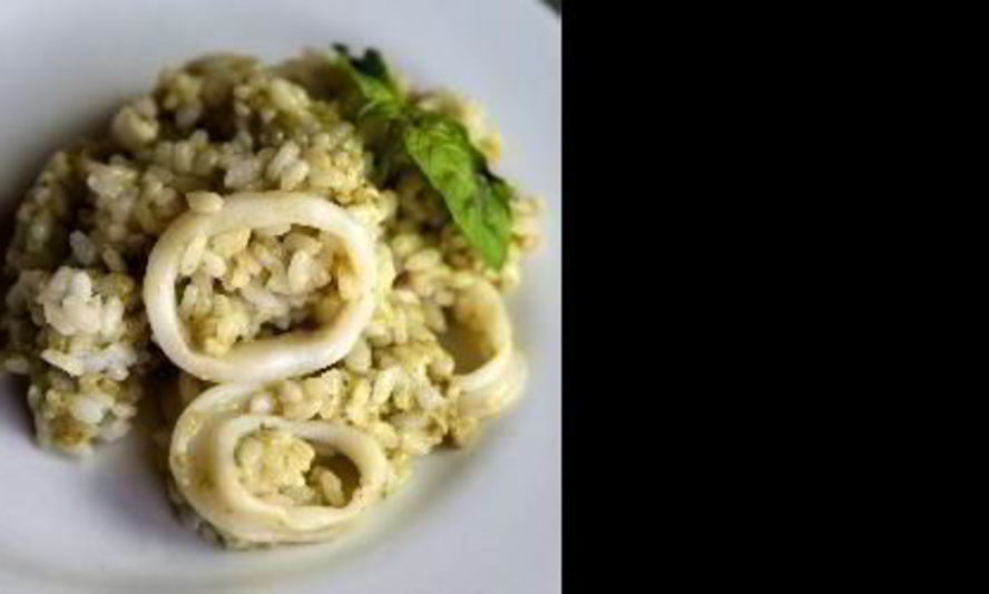 Рецепт панированных кальмаров с орзотто