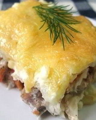 Плотва запеченная под сыром