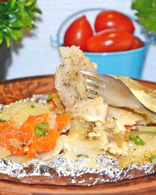 Рыба в фольге с картошкой