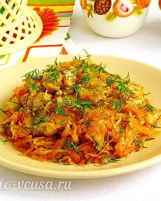 Рыба, запеченная с капустой