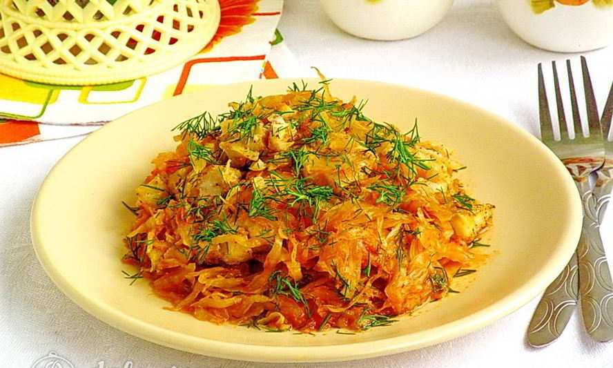 Рецепт рыбы, запеченной с капустой