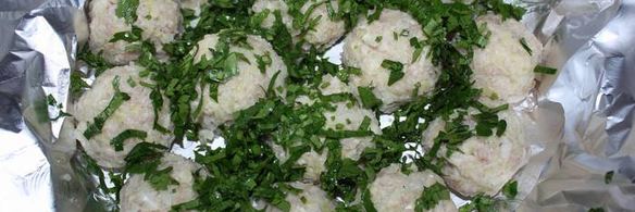 рыбные шарики, запеченные в фольге